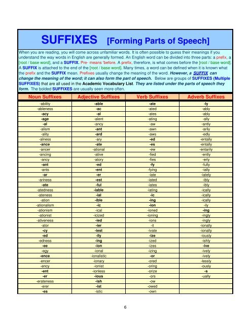 Academic Vocabulary List - English Companion