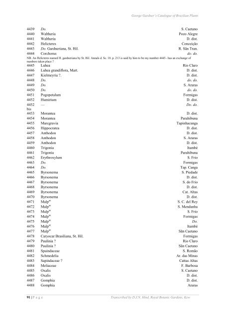 Catalogue of Brazilian Plants - Royal Botanic Gardens, Kew