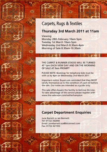 Carpets, Rugs & Textiles - Auction Mart