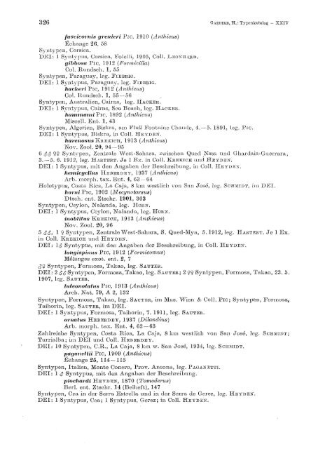 Katalog der in den Sammlungen der Abteilung Taxonomie der ...