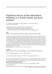 Fagerstrom test for nicotine dependence: Reliability in a Turkish ...