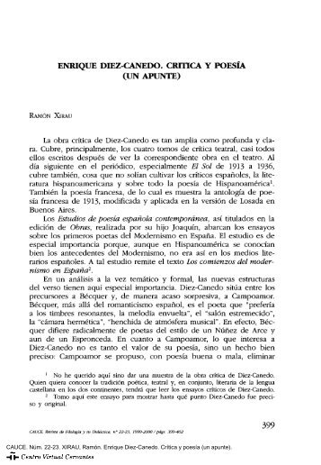 Enrique Diez-Canedo. Crítica y poesía (un apunte)