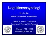 Kognitionspsykologi - Thomas Alrik Sørensen