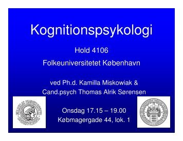 Kognitionspsykologi - Thomas Alrik Sørensen