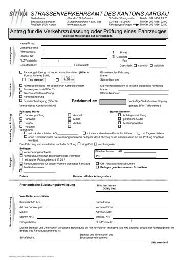 STRASSENVERKEHRSAMT DES KANTONS AARGAU