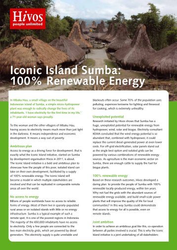 Iconic Island Sumba: 100% Renewable Energy - Hivos