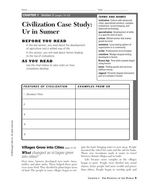 Civilization Case Study: Ur in Sumer - McEachern High School