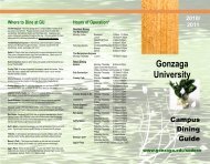 2010 - 2011 Dining Brochure - Gonzaga University