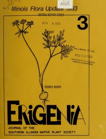 Erigenia No.3, Dec 1983 - Illinois Native Plant Society