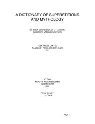 A DICTIONARY OF SUPERSTITIONS AND MYTHOLOGY