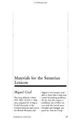 Materials for the Sumerian Lexicon. Miguel Civil - Oriental Institute