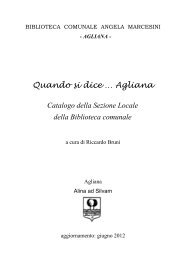 BIBLIOTECA COMUNALE ANGELA MARCESINI - Comune di Agliana