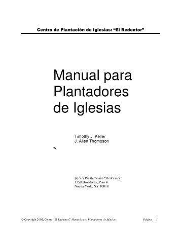 Manual para Plantadores de Iglesias ` - Iglesia Reformada