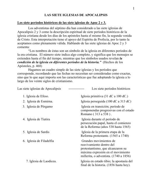 Las siete iglesias Las siete iglesias