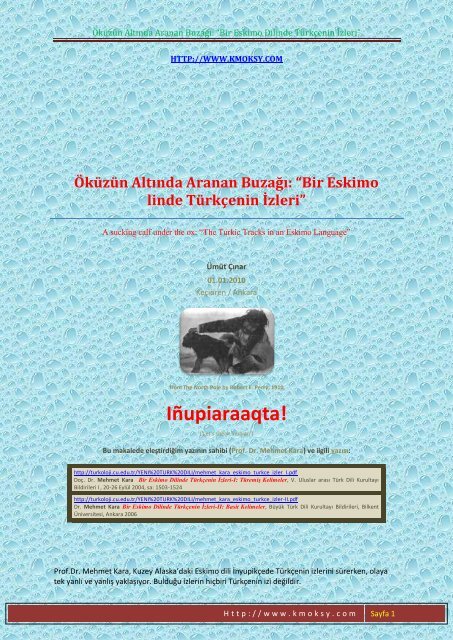 bir eskimo dilinde turkcenin izleri kmoksy