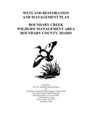 Boundary Creek Management Plan - Idaho Fish and Game
