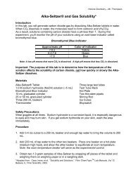 Alka-Seltzer® and Gas Solubility*