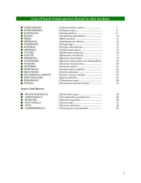 21 Species Booklet 2004.pdf - Guyana Forestry Commission