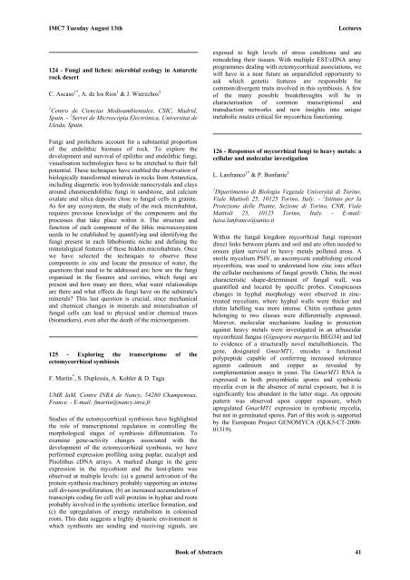 Book of Abstracts (PDF) - International Mycological Association