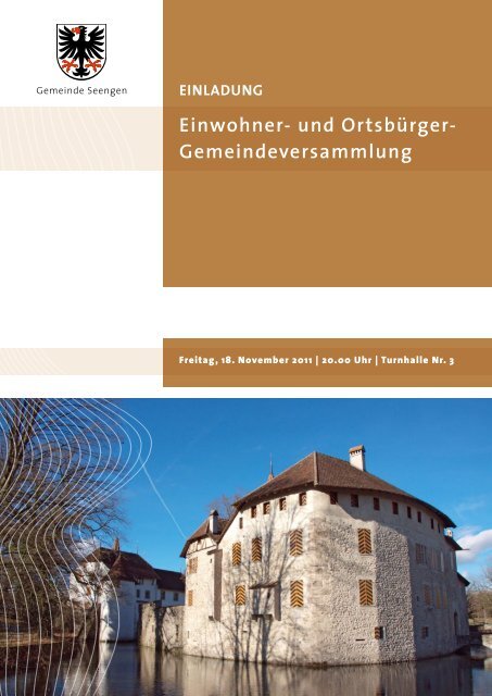 Einwohner- und Ortsbürger- Gemeindeversammlung - Seengen