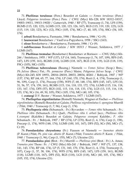 Annotated checklist of aphyllophoroid fungi of Ukraine