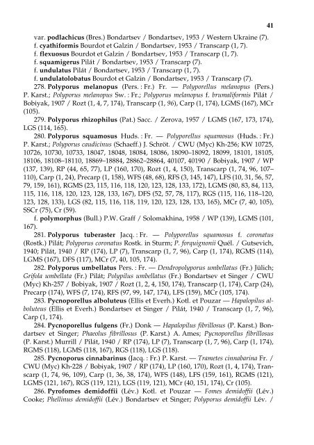 Annotated checklist of aphyllophoroid fungi of Ukraine