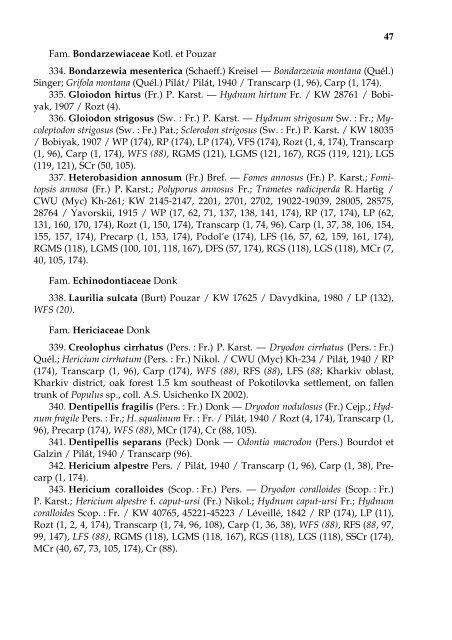 Annotated checklist of aphyllophoroid fungi of Ukraine