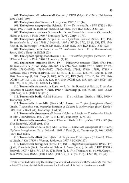 Annotated checklist of aphyllophoroid fungi of Ukraine