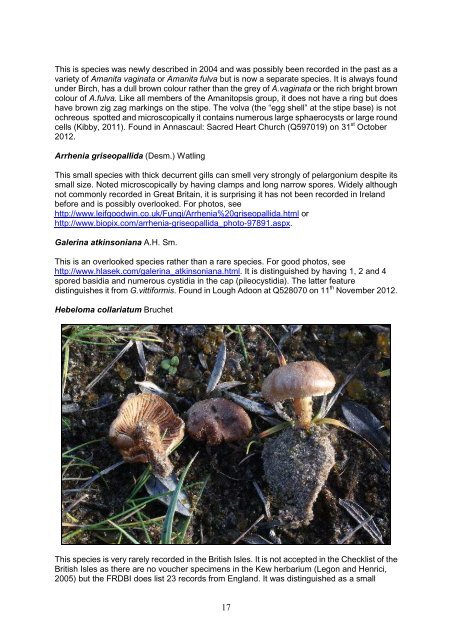 North Kerry Waxcap Survey 2012 - the Northern Ireland Fungus Group