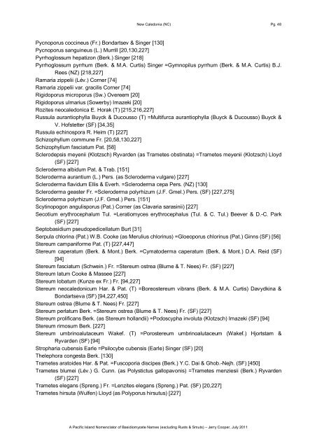 Checklist of Pacif island Basidiomycetes - Landcare Research