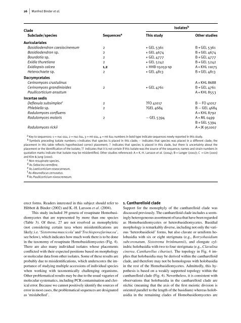 The phylogenetic distribution of resupinate forms ... - Clark University