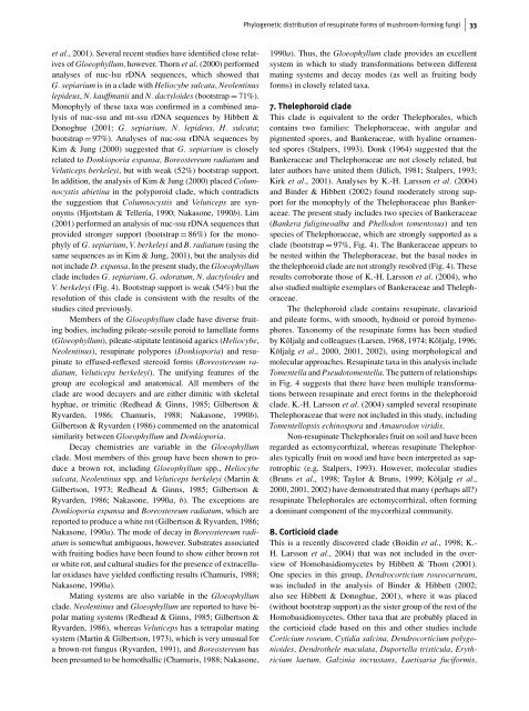 The phylogenetic distribution of resupinate forms ... - Clark University