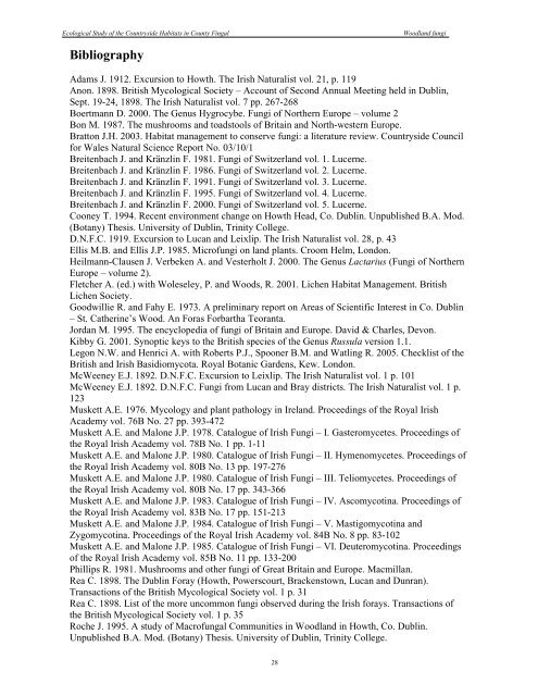 2006 Fungi of Fingal Woodlands - Fingal Biodiversity