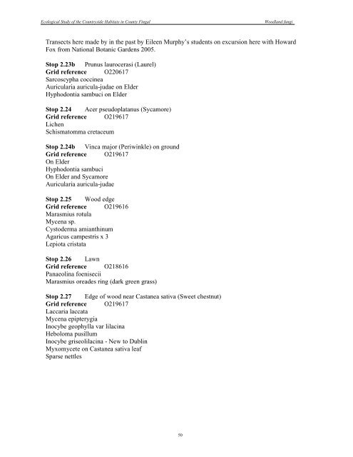 2006 Fungi of Fingal Woodlands - Fingal Biodiversity