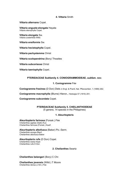 Preliminary Checklist of Philippine Pteridophytes - Co's Digital Flora ...