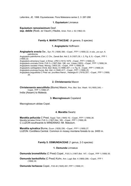 Preliminary Checklist of Philippine Pteridophytes - Co's Digital Flora ...