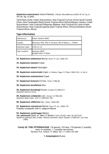 Preliminary Checklist of Philippine Pteridophytes - Co's Digital Flora ...