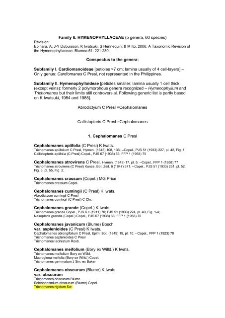 Preliminary Checklist of Philippine Pteridophytes - Co's Digital Flora ...