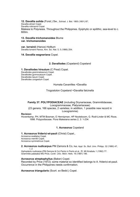 Preliminary Checklist of Philippine Pteridophytes - Co's Digital Flora ...