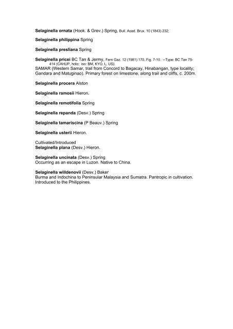 Preliminary Checklist of Philippine Pteridophytes - Co's Digital Flora ...