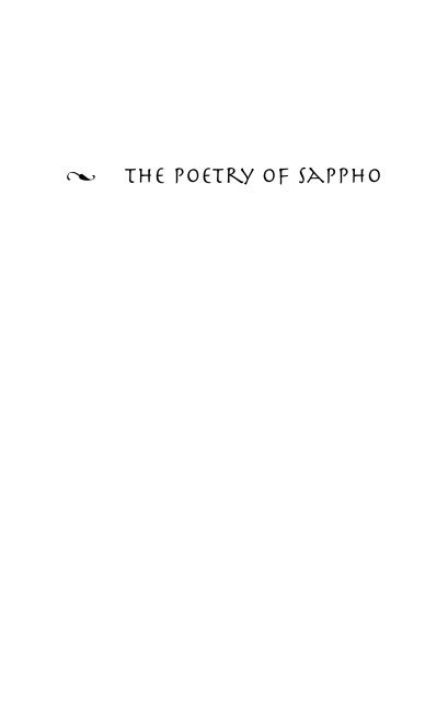 Poetry of Sappho