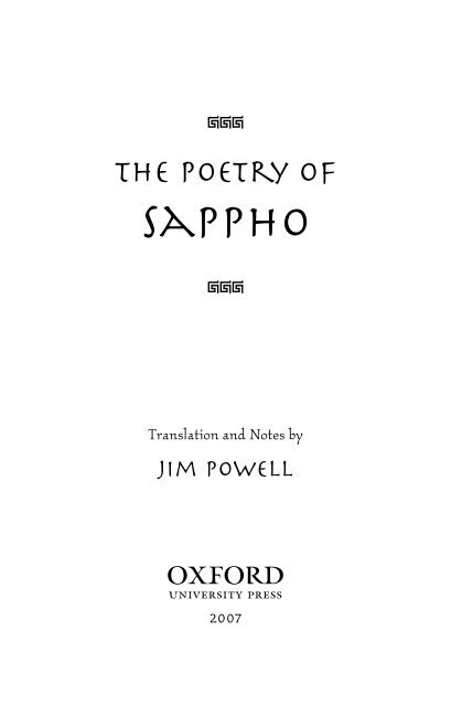 Poetry of Sappho