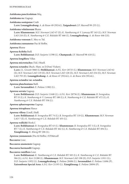 CHECKLIST OF THE VASCULAR PLANTS OF LAO PDR