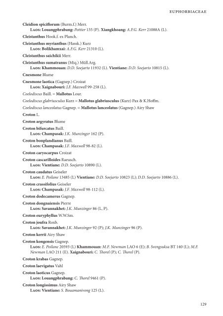 CHECKLIST OF THE VASCULAR PLANTS OF LAO PDR