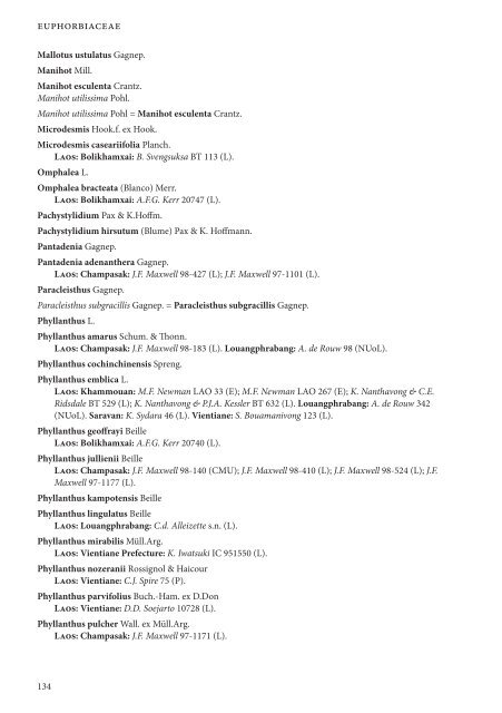 CHECKLIST OF THE VASCULAR PLANTS OF LAO PDR