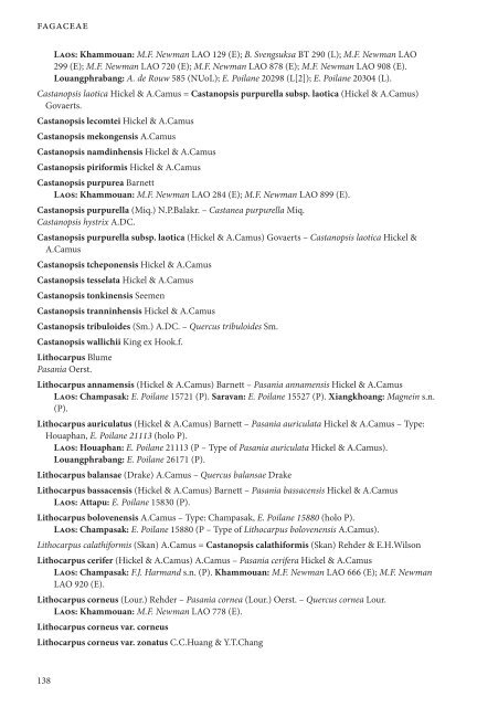 CHECKLIST OF THE VASCULAR PLANTS OF LAO PDR