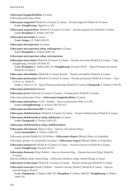 CHECKLIST OF THE VASCULAR PLANTS OF LAO PDR