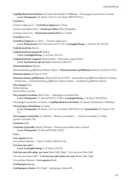 CHECKLIST OF THE VASCULAR PLANTS OF LAO PDR