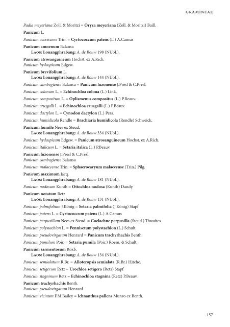CHECKLIST OF THE VASCULAR PLANTS OF LAO PDR