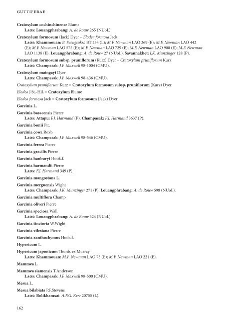 CHECKLIST OF THE VASCULAR PLANTS OF LAO PDR